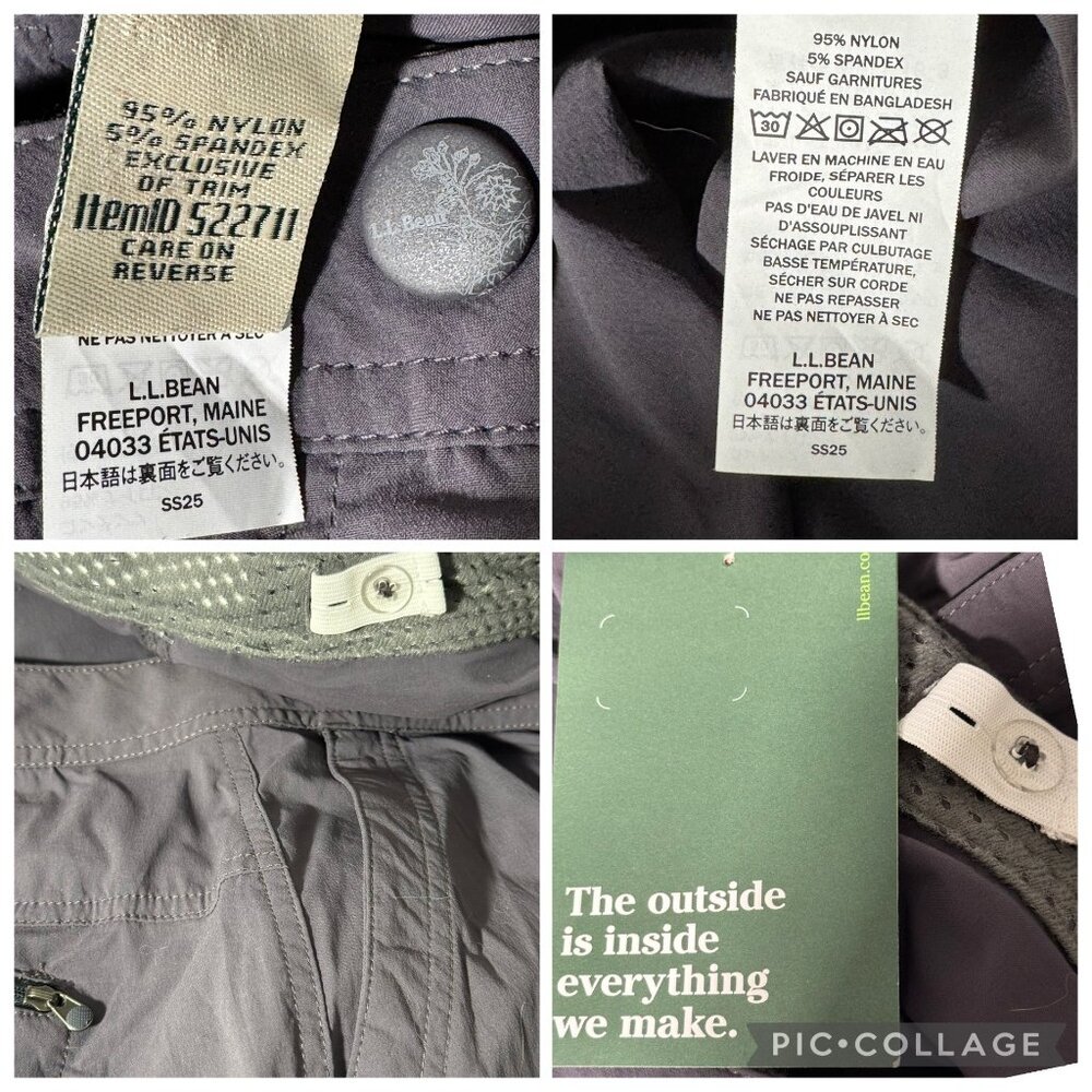 L.L. Bean Women’s Comfort Trail Hiking Pants Granite UPF 50+ Nylon 20 M/T - Picture 8 of 16